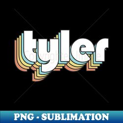 Tyler - Retro Rainbow Typography Faded Style - High-Resolution PNG Sublimation File - Transform Your Sublimation Creations