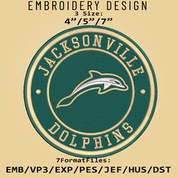 NCAA Logo Jacksonville Dolphins, Embroidery design, Embroidery Files, NCAA Jacksonville Dolphins, Machine Embroidery
