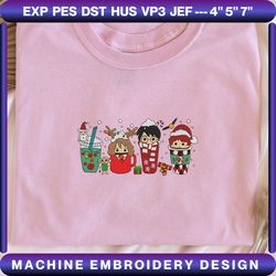 Harry Coffee Embroidery Designs, Christmas Embroidery Designs, Merry Christmas Embroidery, Hand Drawn Embroidery Designs