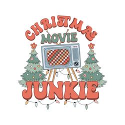 Vintage Christmas Movie Junkie SVG Graphic Design File