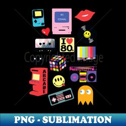 I love the 80s - Decorative Sublimation PNG File - Capture Imagination with Every Detail