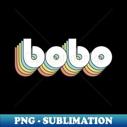 Bobo - Retro Rainbow Typography Faded Style - Signature Sublimation PNG File - Unlock Vibrant Sublimation Designs