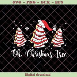 Santa Hat Oh Christmas Tree Cake SVG For Cricut Files