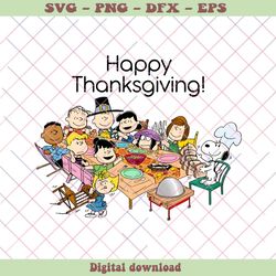 Happy Thanksgiving Snoopy Family Party PNG Download