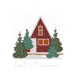 Vintage Let It Snow Christmas Tree SVG Digital Cricut File