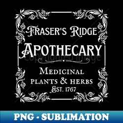 Frasers Ridge Apothecary Est 1767 North Carolina - PNG Transparent Sublimation Design - Enhance Your Apparel with Stunning Detail