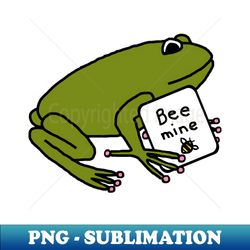 Green Frog says Bee Mine on Valentines Day - High-Resolution PNG Sublimation File - Spice Up Your Sublimation Projects