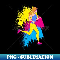 Colorful Woman Runner - Running gift - Trendy Sublimation Digital Download - Unleash Your Creativity