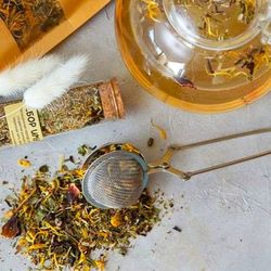Wellness tea-Relaxing Herbal Tea Blend-Hibiscus Chamomile tea-Organic Vegan tea