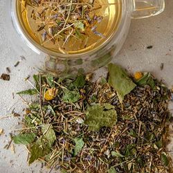 Calming herbal tea blend-Chamomile Lavender organic tea-Relieving headaches and tension