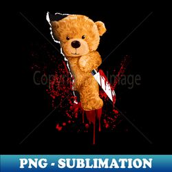 Horror Teddy Bear Cuts Through Shirt With Knife - Signature Sublimation PNG File - Boost Your Success with this Inspirational PNG Download