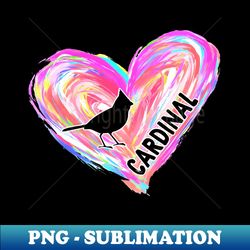 cardinal watercolor heart brush - digital sublimation download file - capture imagination with every detail