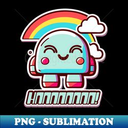 a robot grin and a rainbow - Signature Sublimation PNG File - Spice Up Your Sublimation Projects