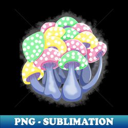 Pastel Mushroom Bunch - Decorative Sublimation PNG File - Fashionable and Fearless