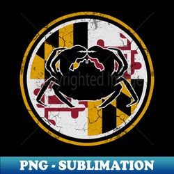 Maryland Flag Blue Crab Circle Art - Digital Sublimation Download File - Stunning Sublimation Graphics
