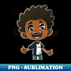 Super Cute Happy Black Boy Mascot 2D Vector - Digital Sublimation Download File - Perfect for Sublimation Art