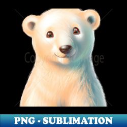 cute polar bear drawing - retro png sublimation digital download - stunning sublimation graphics