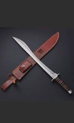 Dager Knife CUSTOM Hand Forged Damascus Steel  Full Tang Skyward Link's