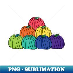 Rainbow Colored Pumpkin Pile - Retro PNG Sublimation Digital Download - Stunning Sublimation Graphics