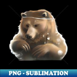 Cute Grizzly Bear Drawing - Creative Sublimation PNG Download - Create with Confidence