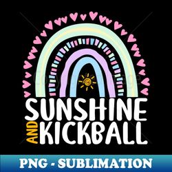 Sunshine and Kickball Cute Rainbow Gift for Womens Kids Girls - Unique Sublimation PNG Download - Enhance Your Apparel with Stunning Detail