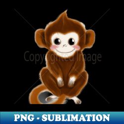 Cute Monkey Drawing - Sublimation-Ready PNG File - Bring Your Designs to Life