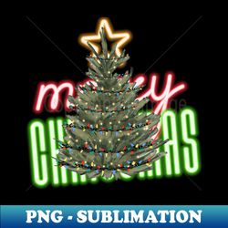 Christmas tree vintage and neon light - PNG Sublimation Digital Download - Fashionable and Fearless