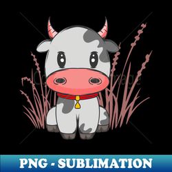 Cute Little Cow Chibi Cartoon Cow Lover Gift - PNG Transparent Digital Download File for Sublimation - Bring Your Designs to Life