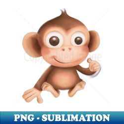 Cute Monkey Drawing - Unique Sublimation PNG Download - Fashionable and Fearless