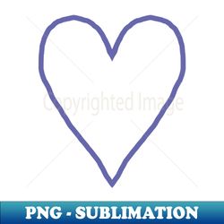 Small Very Peri Periwinkle Blue Love Heart Line Art Color of the Year 2022 - Modern Sublimation PNG File - Add a Festive Touch to Every Day