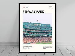 fenway park home backdrop print  boston red sox poster  home plate poster   oil painting  modern art   travel art print