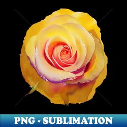 Yellow Colorful Rose - PNG Sublimation Digital Download - Enhance Your Apparel with Stunning Detail