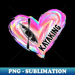 kayaking watercolor heart brush - special edition sublimation png file - transform your sublimation creations