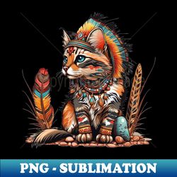 native american baby cat 3 - png sublimation digital download - enhance your apparel with stunning detail