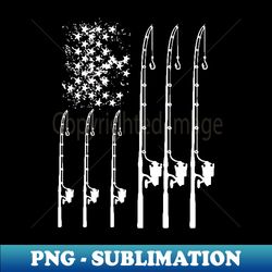 fishing rod american flag and reel - creative sublimation png download - perfect for sublimation mastery