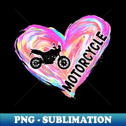 motorcycle watercolor heart brush - special edition sublimation png file - perfect for creative projects