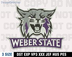 weber state embroidery designs, ncaa machine embroidery design, machine embroidery pattern