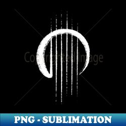 Guitar Strings Enso Japan Zen Circle Calligraphy Guitarist - PNG Transparent Sublimation Design - Perfect for Sublimation Mastery