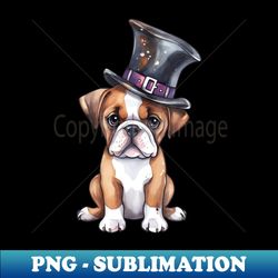 Watercolor Boxer Dog in Magic Hat - Modern Sublimation PNG File - Perfect for Sublimation Mastery
