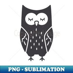 Dark Owl with Closed Eyes - Special Edition Sublimation PNG File - Revolutionize Your Designs