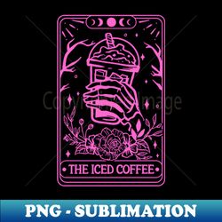 The Iced Coffee Tarot Card Shirt Iced Coffee tarot shirt Skull coffee shirt Coffee tarot card shirt Coffee skull shirt Iced Coffee - Instant PNG Sublimation Download - Bold & Eye-catching