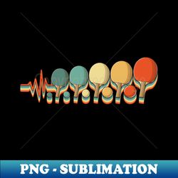 Retro Table Tennis Heartbeat Pingpong Paddle - Special Edition Sublimation PNG File - Capture Imagination with Every Detail