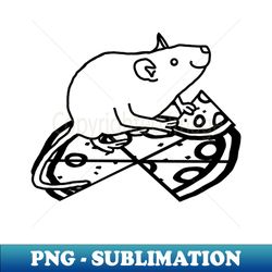 Rat with Pizza Outline - Decorative Sublimation PNG File - Unleash Your Inner Rebellion