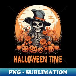 Scarecrow Skeleton Halloween Pumpkin - Instant PNG Sublimation Download - Revolutionize Your Designs