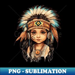 native american baby girl - signature sublimation png file - capture imagination with every detail