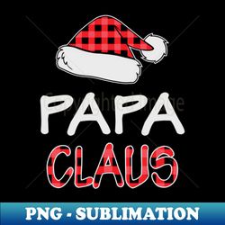 Papa Claus Red Buffalo Plaid Santa Hat Matching Family Christmas gift - Retro PNG Sublimation Digital Download - Perfect for Creative Projects