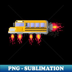 Pixel space school bus - Retro PNG Sublimation Digital Download - Stunning Sublimation Graphics