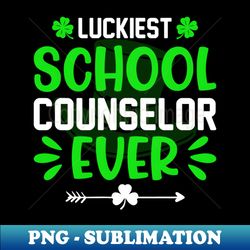 Luckiest Teacher Ever Shamrock Cute St Patricks Day - Elegant Sublimation PNG Download - Instantly Transform Your Sublimation Projects