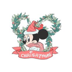 Retro Minnie Christmas Wreath SVG Cutting Digital File