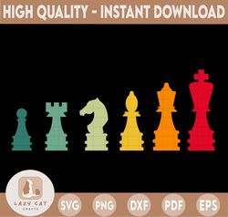 Retro Color Chess Pieces SVG Chess SVG Chess Clip Art Vector Chess Clipart Chess Cricut Chess Cut File Chess Silhouette